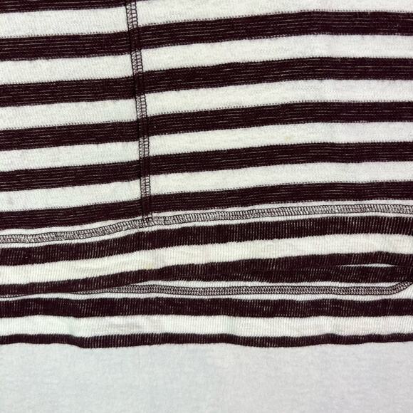 Madewell Sweater Top Womens Small Maroon Stripes Slub - Picture 9 of 15